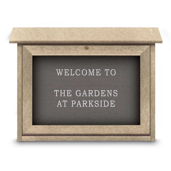 Outdoor Enclosed Combo Board, 48"x36", Black Frame/Green & Rubber